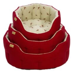 Earthbound Classic Brushed Stag Dog Bed - Red