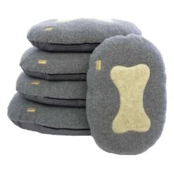 Earthbound Waterproof Oval Dog Cushion - Grey