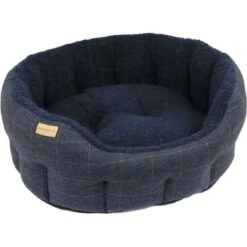 Earthbound Traditional Tweed Dog Bed - Navy