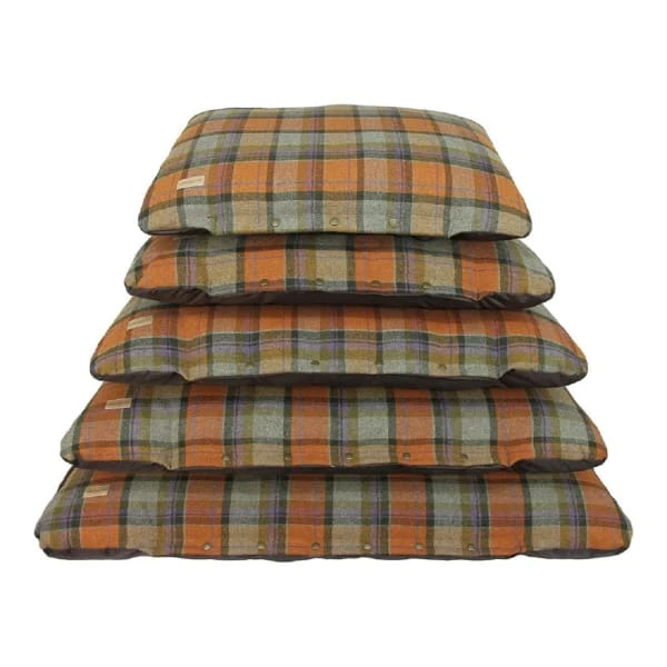 Earthbound Tweed Flat Cushion Dog Bed - Orange 4 Earthbound Tweed Flat Cushion Dog Bed - Orange - Image 2