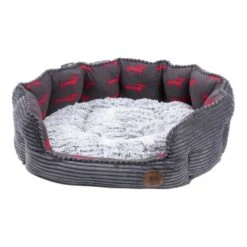 Petface Deli Bamboo & Jumbo Cord Dog Bed - Grey -Fuzzyard Shop I9522229
