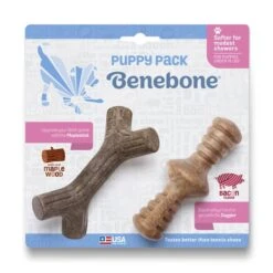 Benebone Tiny 2-Pack Maplestick And Zaggler Puppy Dog Toy - Bacon & Maple Wood 9 Benebone Tiny 2-Pack Maplestick And Zaggler Puppy Dog Toy - Bacon & Maple Wood -Fuzzyard Shop I9661294